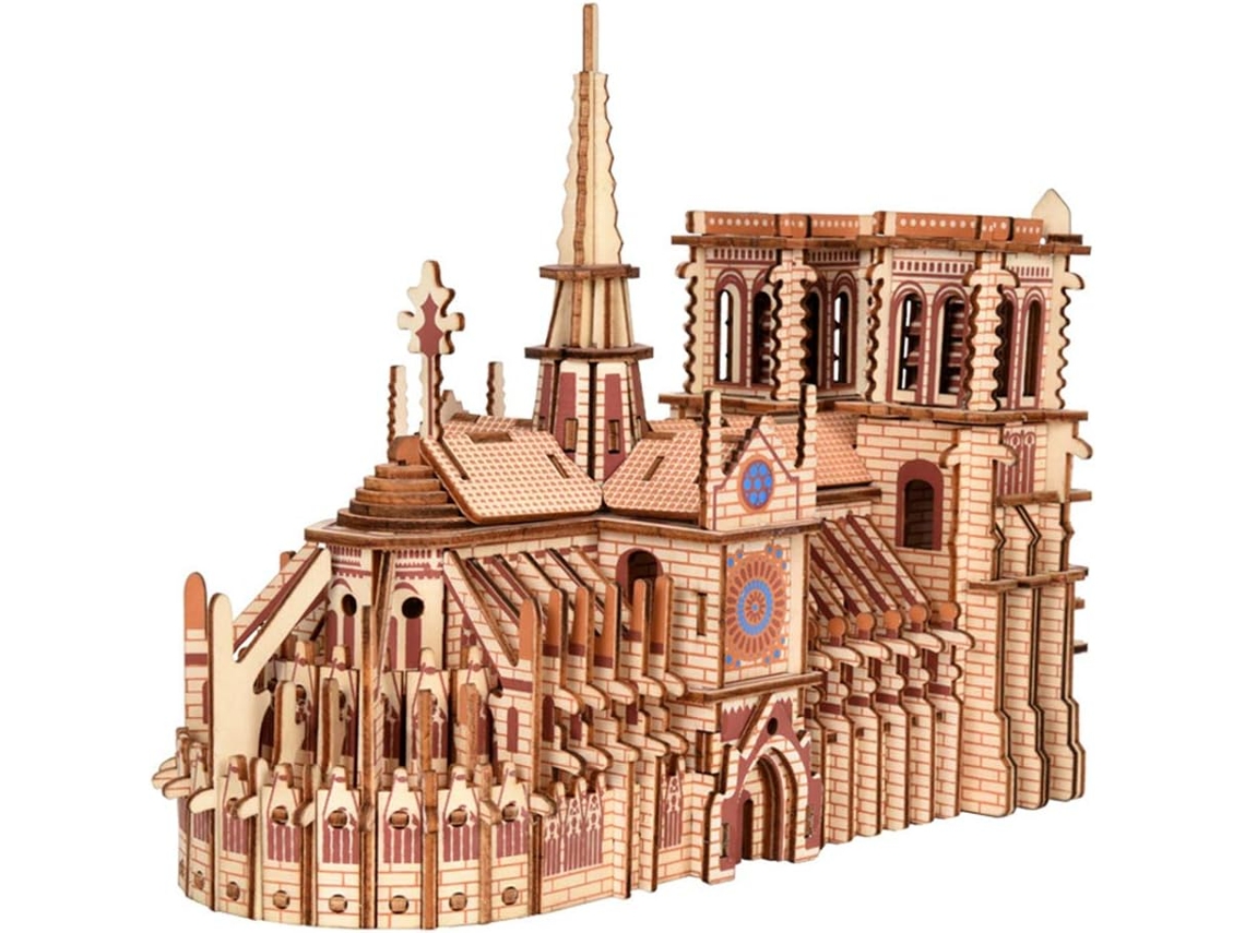 Rompecabezas 3D para adultos, maqueta móvil de la Catedral de Notre Dame, kit de gran desafío, rompecabezas de ensamblaje de catedral francesa, 239 piezas