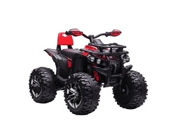 Quad Eléctrico 12v Para Niños +3 Años Con 2 Motores Faros Música Neumáticos De Suspensión Botones Avance Y Retroceso Vehículo A Batería 100x65x73 Cm