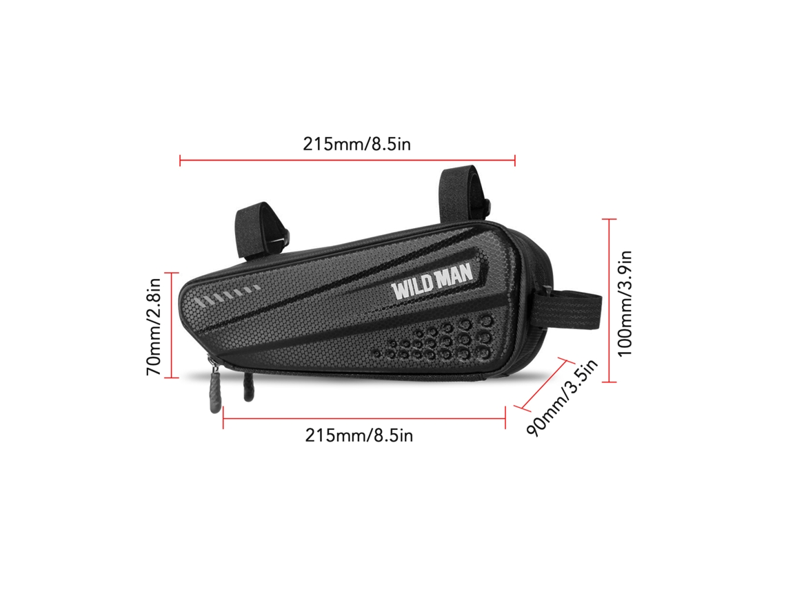 Bolsa impermeable para el tubo superior de bicicletas de carretera y montaña con carcasa rígida, accesorio de almacenamiento para bicicletas.