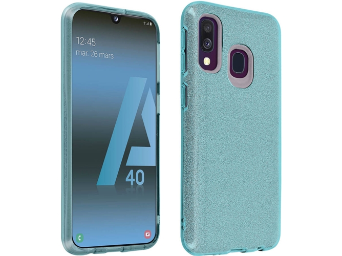 Carcasa Samsung Galaxy A40 AVIZAR Purpurina Azul