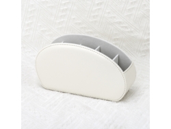 Suporte para Mando a Distância, 5 Bolsos, Pele Sintética, Branco. ZYBLSSBB