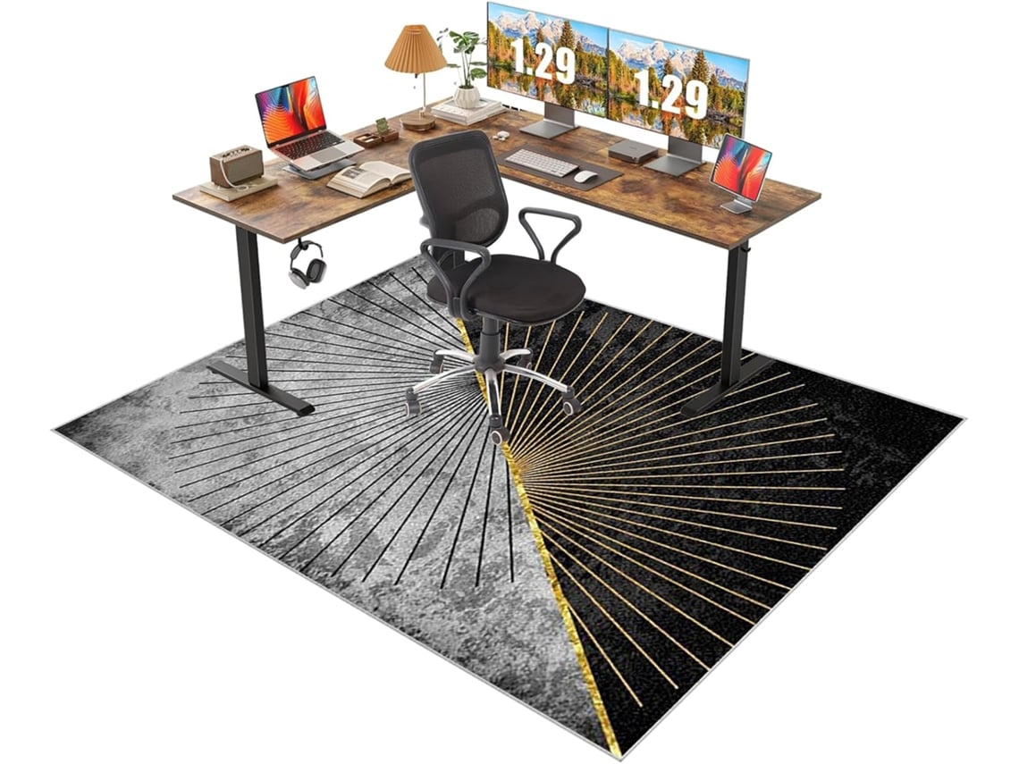 Tapete Cadeira Escritório Protetor 70 X 100 Cm Piso Laminado Azulejo Azul Cm,