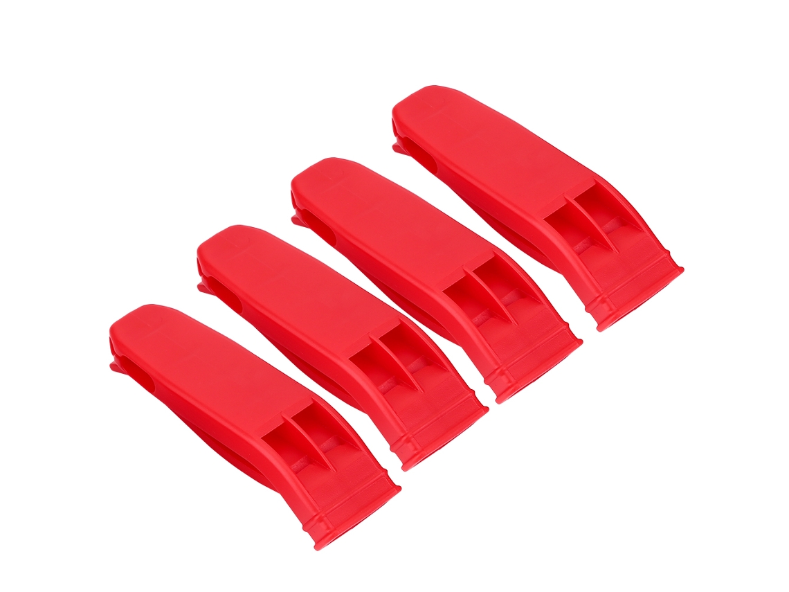 4 Silbatos Deportivos Multifuncionales De Doble Frecuencia Para Exteriores, Herramientas De Supervivencia Y Emergencia, De Plástico.