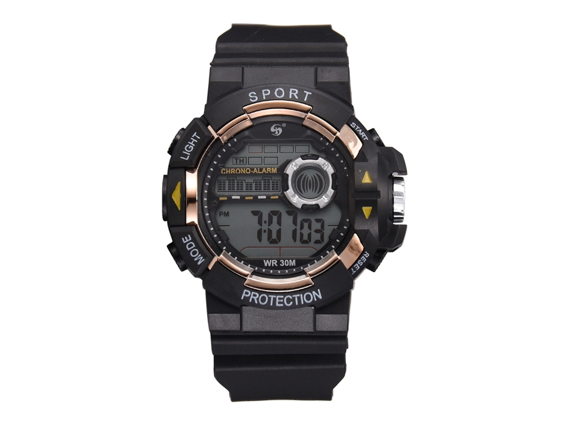 Reloj Electrónico Deportivo Hombres Estudiante Impermeable Pulsera Oro