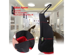 Avental De Salão De Beleza Capa De Cabeleireiro Para Corte E Tintura Impermeável Com 4 Bolsos Preto
