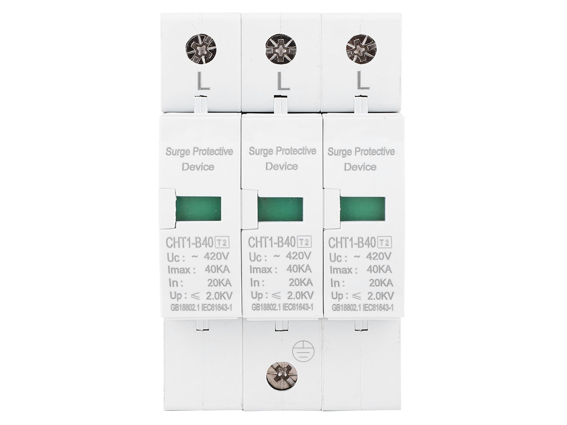 Protector Contra Sobretensiones Enchufable 3p/40ka Para Equipos Eléctricos