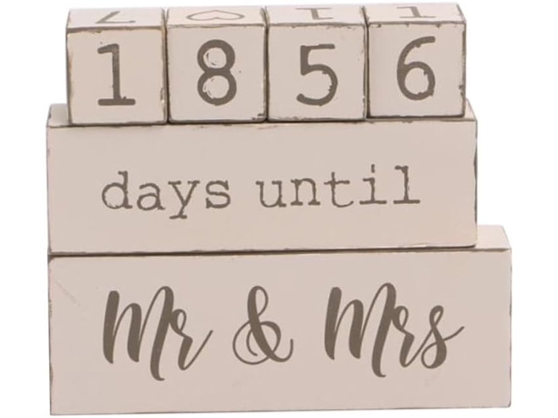 Calendario De Bodas De Madera Hecho A Mano De 4x4x4 Cm