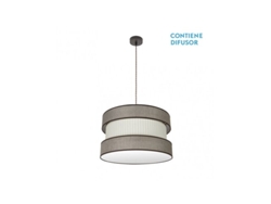 Lámpara colgante Home 2xe27 Marrón/Marrón Beige Regx50x50 Cm Fabrilamp