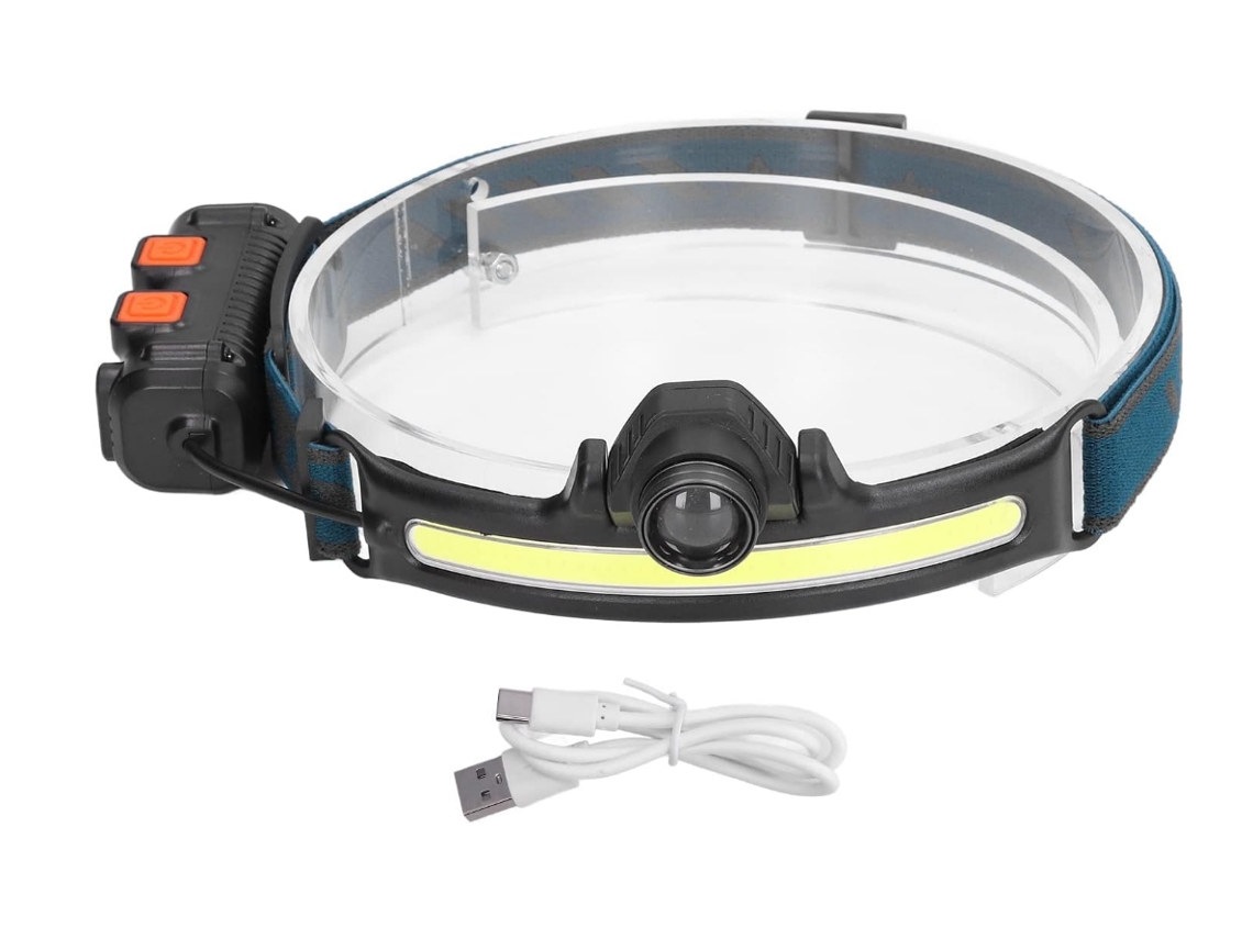 Linterna Frontal Induccion Usb Zoom Ipx8 Exterior Negro