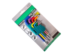 Set De Llaves Estrella 9 Piezas Cr V Antideslizante Multicolor Para Electrodomésticos Pequeños