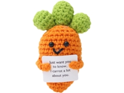 Corazón de ganchillo hecho a mano para apoyo emocional, hermoso regalo de lana tejida con tarjeta motivacional para amigos (zanahoria)