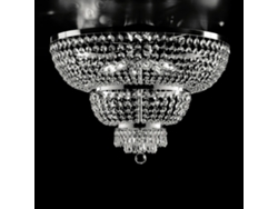 Mozart - Lámpara De Techo De Hierro Y Latón Cromado Con Strass 8 Luces Al.48 - Ø65 - Bl189-pl8-cr