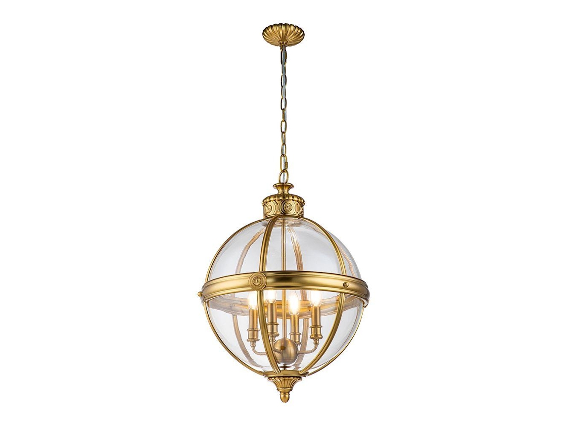 Candelier FEISS (Fe-Adams-4P-BB) Adams Steel, vidrio transparente E14 4 Bulbos