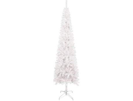 vidaXL Árbol de Navidad delgado blanco 210 cm