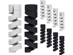 24 Protectores Cable Silicona Flexible, Para Móvil/portátil/cable Datos, Negro/blanco