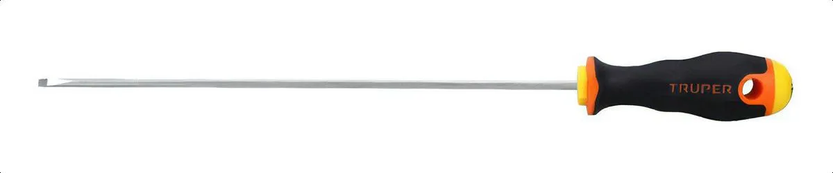 Destornillador Truper Comfort de 1/8 x 8 pulgadas con punta de gabinete