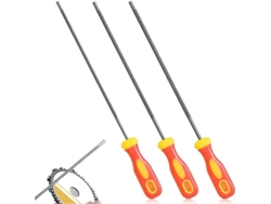 3 Lijas Para Motosierra Con Mango, Acero De Alta Resistencia, 3 Tamaños 4.0mm 4.8mm 5.5mm, Afilador Para Cadena De Motosierra, Rojo Amarillo
