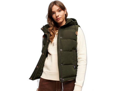 Chaqueta sin mangas con capucha para mujer SUPERDRY Everest S