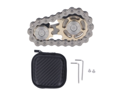 Ats-juguete De Relajación Cadena De Bicicleta De Metal Con Piñones, Juguete Sensorial Para Aliviar El Estrés Y Mantener La Concentración Oro Platsa
