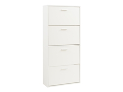 Zapatero Sykkylven 134x60x24 cm con 4 solapas blanco Pt.casa