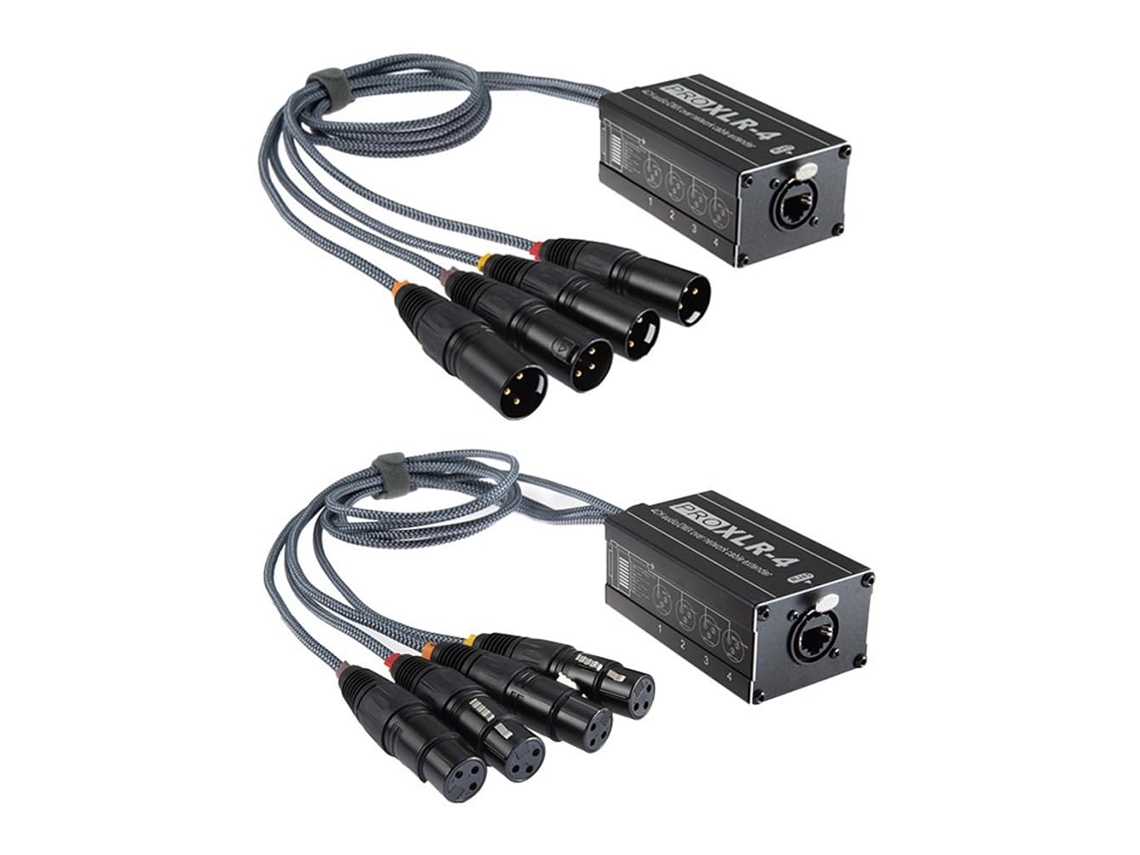 1 Par De Cables Multipar Xlr/hembra De 4 Canales, Xlr De 3 Pines/un Conector Ethercon Rj45