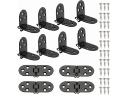 12 Piezas Bisagras De Mesa Plegable De Acero Inoxidable Redondeadas Con Tornillos Para Mesa, Silla, Armario Y Muebles Domésticos