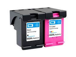 Pack 2 Cartuchos de Tinta Compatibles HP 652XL F6V25Ae F6V24Ae Negro y Tricolor