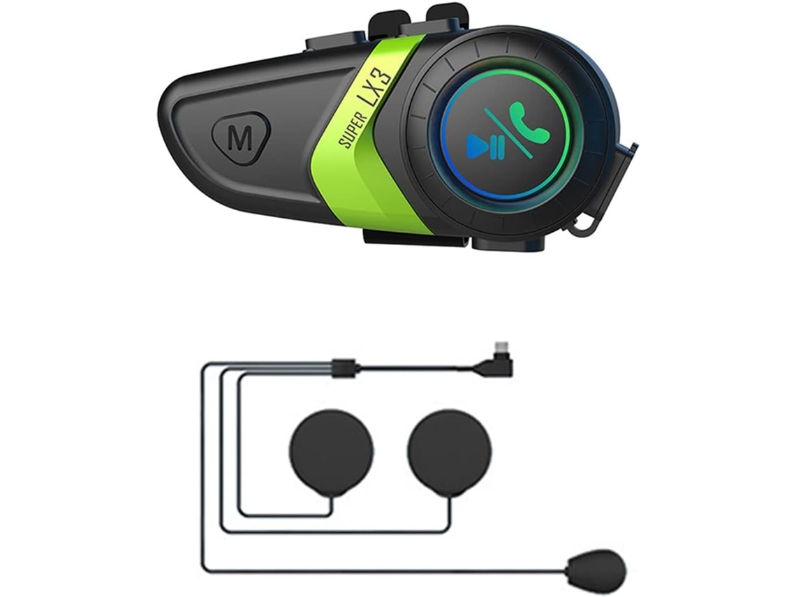 Auriculares Bluetooth 5.0 Lx3 Para Llamadas Manos Libres, Batería De 1200 Mah, Con Cable Flexible, Color Verde.