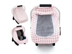 Funda para asiento de coche de verano Eifson para bebé con ventana de malla grande y capota transpirable (rosa)
