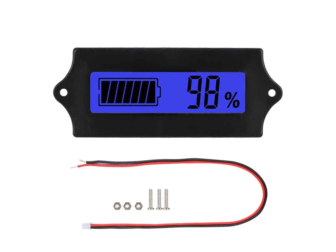Voltímetro digital LCD con alarma de luz azul para baterías de 12-84 V, indicador de encendido | Sin marca