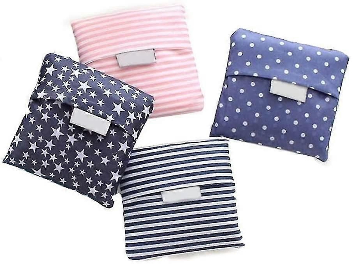 Juego de 4 bolsas de compra reutilizables y plegables, bolsas plegables ecológicas, bolsas de compra para viajes, picnics y actividades.