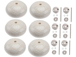 Juego De 6 Tiradores, Sencillos De Color Blanco, Para Armarios Y Muebles