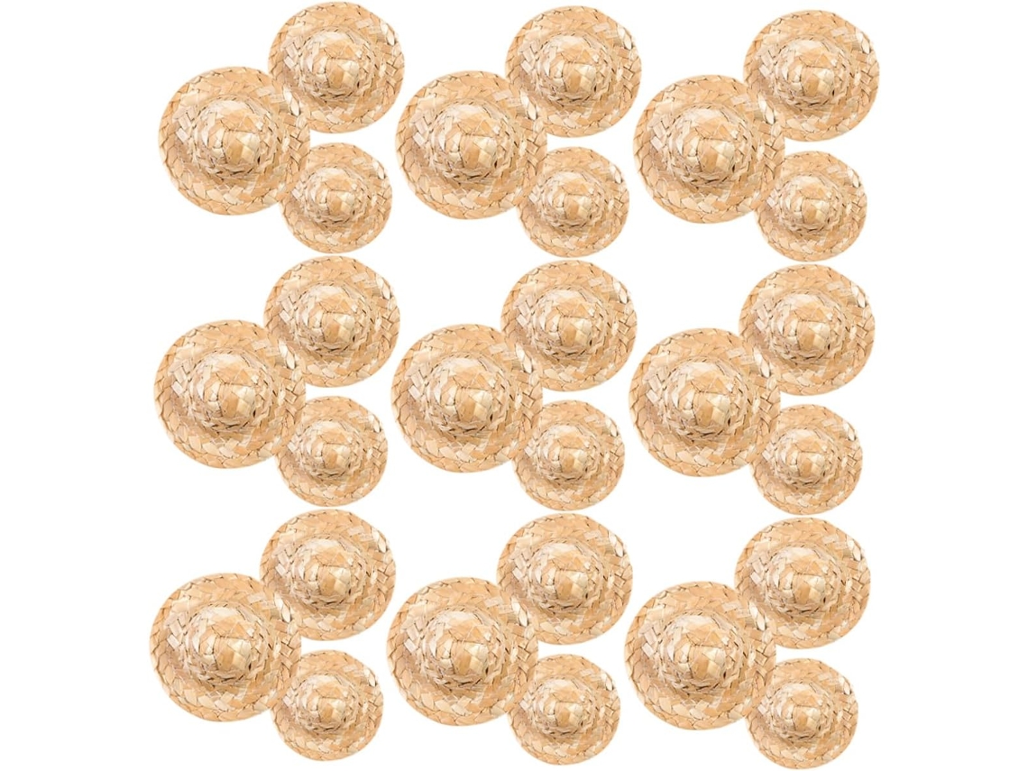 Mini Sombreros De Paja Decorativos Tejidos, 36 Piezas, Accesorios Para Fotos, Tamaño Pequeño