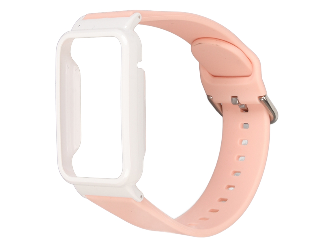 Pulsera De Silicona Con Funda Protectora Para Mi Band 7 Pro, Color Rosa Y Blanco.