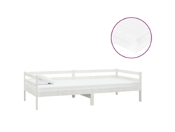 Maison Exclusive - Sofá Cama Con Colchón Madera De Pino Maciza Blanco 90x200 Cm