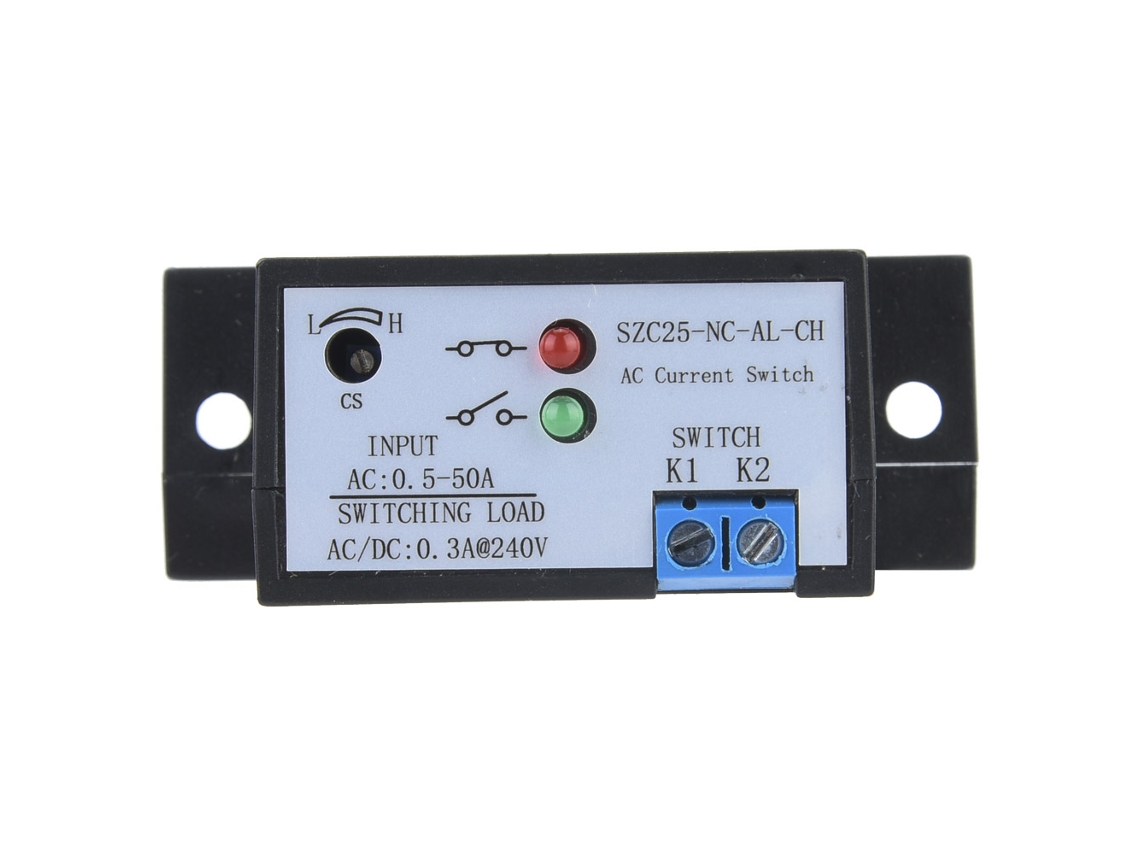 2026dz-Interruptor detector de corriente alterna normalmente cerrado ajustable Szc25-nc Al-ch Autoalimentado 0,5-50a