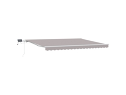 Toldo retráctil manual Vidaxl con LED, gris claro, poliéster gris claro (450 x 350 cm)
