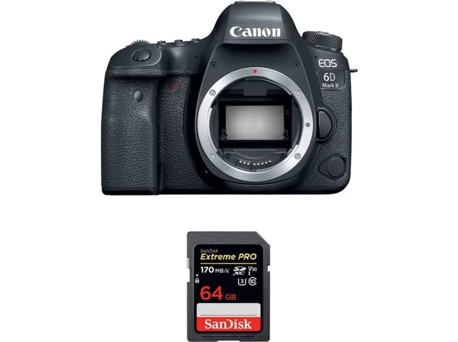 Kit Cámara CANON EOS 6D Mark II + SanDisk 64 GB (Full-Frame)