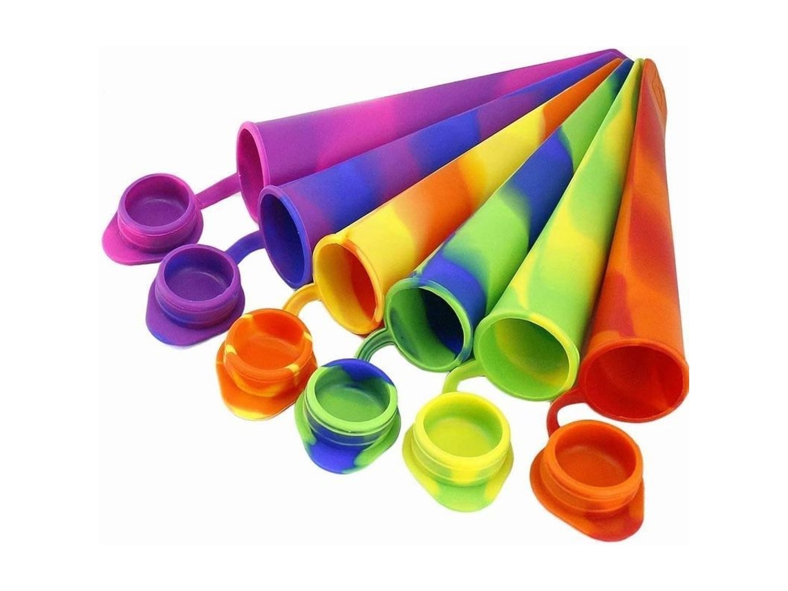 Juego de 6 moldes de silicona para helados, reutilizables, 2 en 1, sin BPA, fáciles de limpiar.
