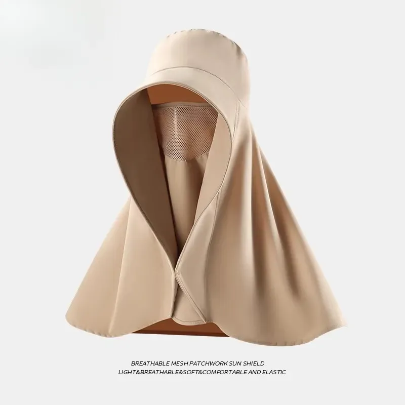 Sombrero De Sol Para Mujer Czhhmart Upf 50+, Ala Extra Ancha, Protección De Cuello De 360°, Tejido De Secado Rápido Para El Verano, Color Caqui.