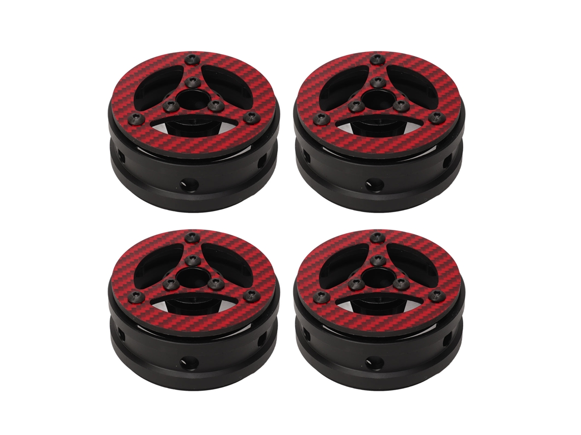 4 Llantas Para Coche Teledirigido De 1,9 Pulgadas, Ligeras, De Fibra De Carbono, Para Crawler A Escala 1/10, Repuesto Rojo.