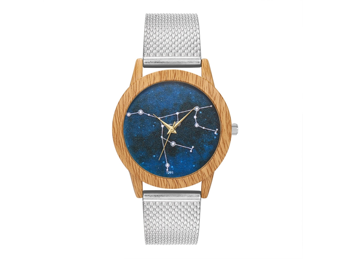 Reloj De Pulsera De Cuarzo Con Cinturón De Silicona Zhoulianfa Constellation Moda (plata)