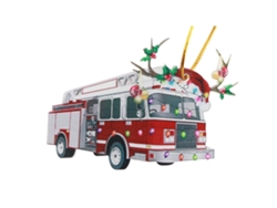 Adorno Navideño Personalizado Para Árbol De Navidad - Camión De Bomberos De Hierro