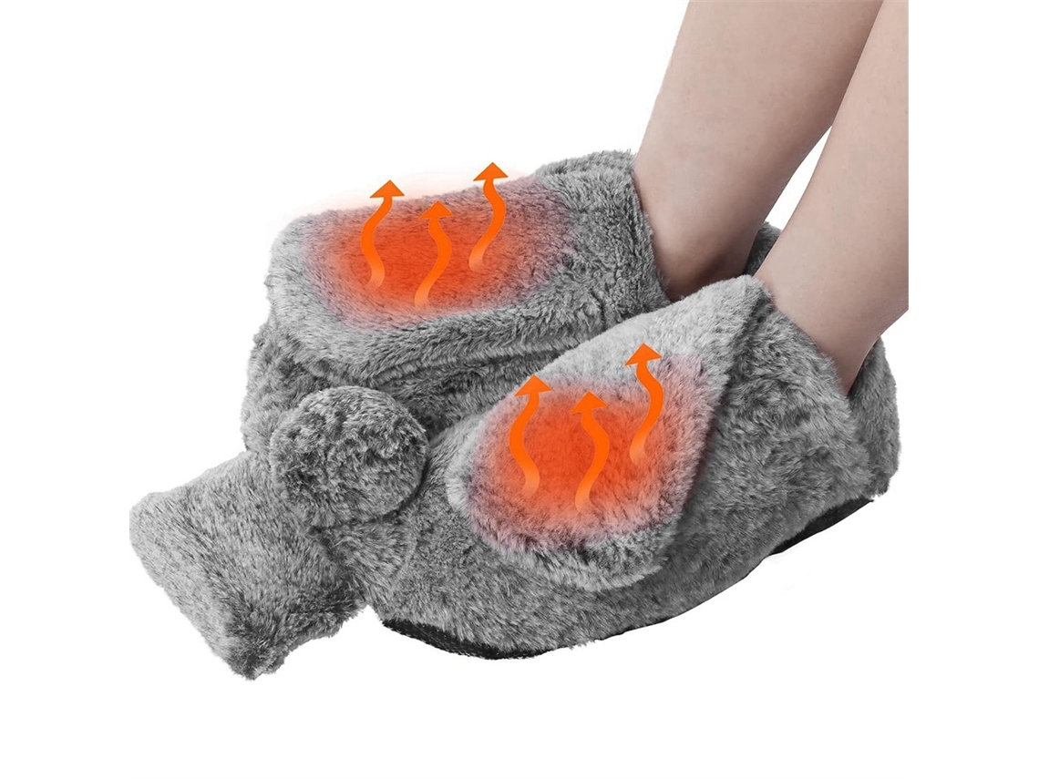Bolsa De Agua Caliente Para Calentar Pies Y Manos Con Funda De Polar Suave, Unisex.