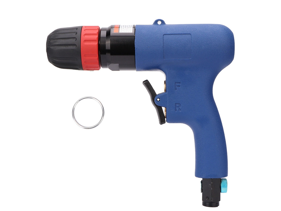 Taladro Neumático Kp-550 De 3/8" Reversible, 1400 Rpm, Con Portabrocas De Plástico Para Uso Industrial.
