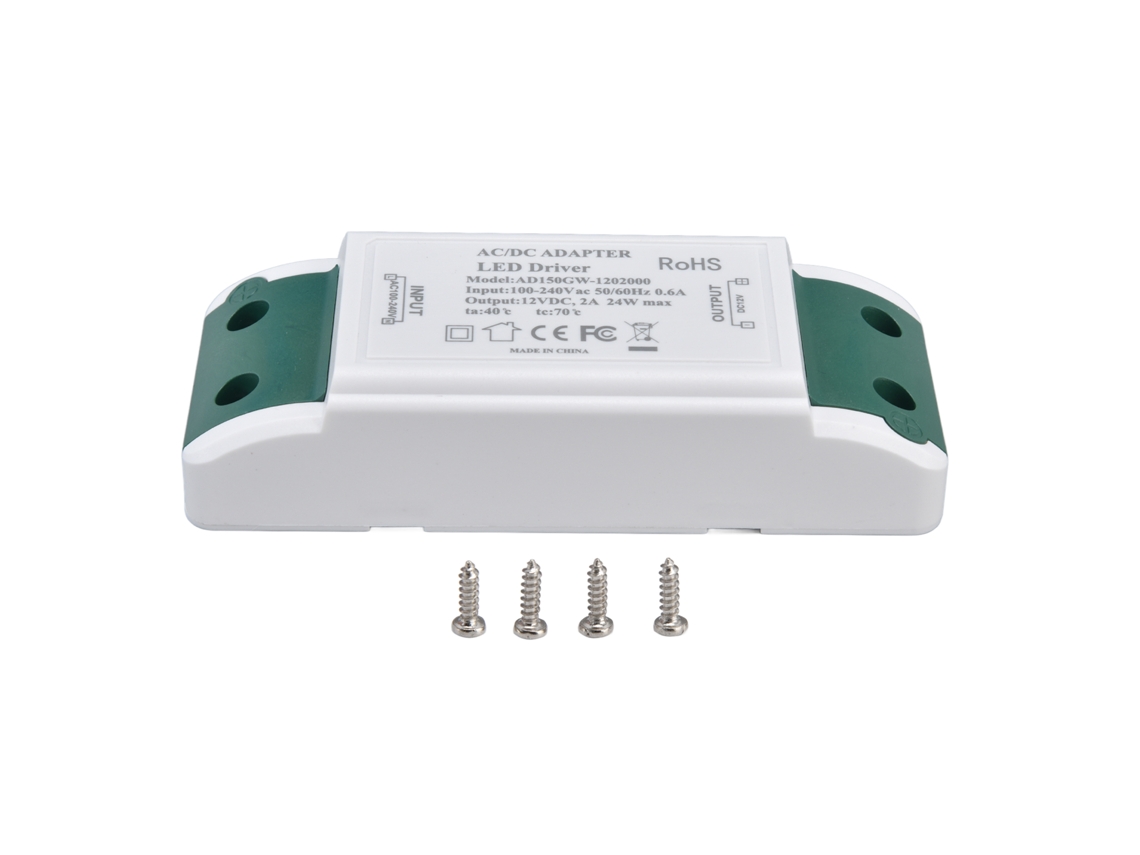 Transformador De Potencia Para Controlador Led De 12 V Cc, 24 W, 2 A, Para Tiras Led Y Luces De Gabinetes, Ca 100-240 V.