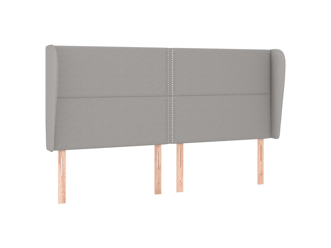Maison Exclusive - Cabecero Con Orejas De Tela Gris Claro 183x23x118/128 Cm