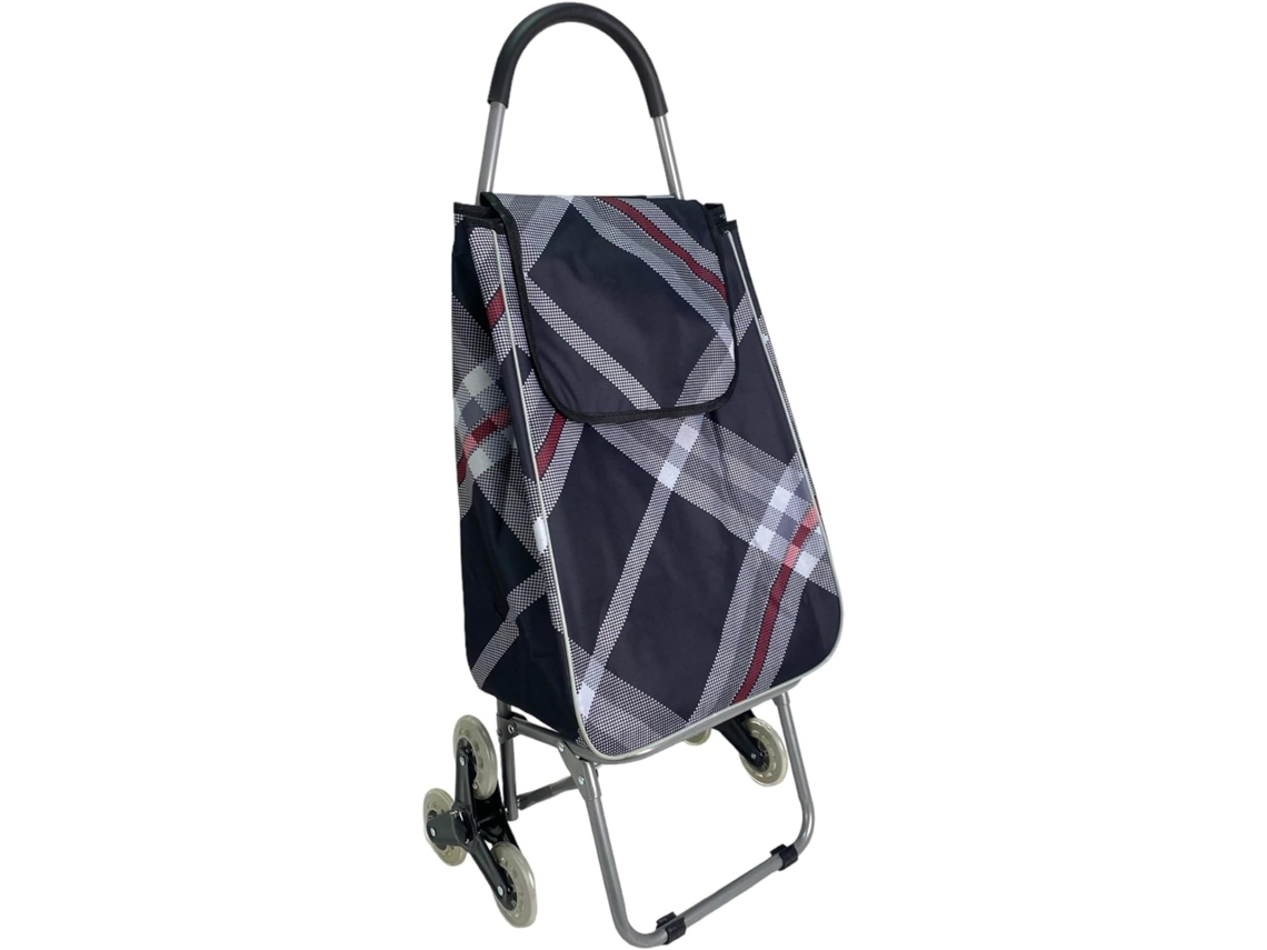 Carro de la Compra con 6 Ruedas para Subir Escaleras, Carrito del Mercado Plegable, Bolsa Impermeable de 42L litros (Negro) COSHANO