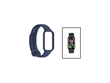 Kit Pulsera de Silicona Suave con Hebilla + Película de Hidrogel para Xiaomi Redmi Smart Band 2 Azul