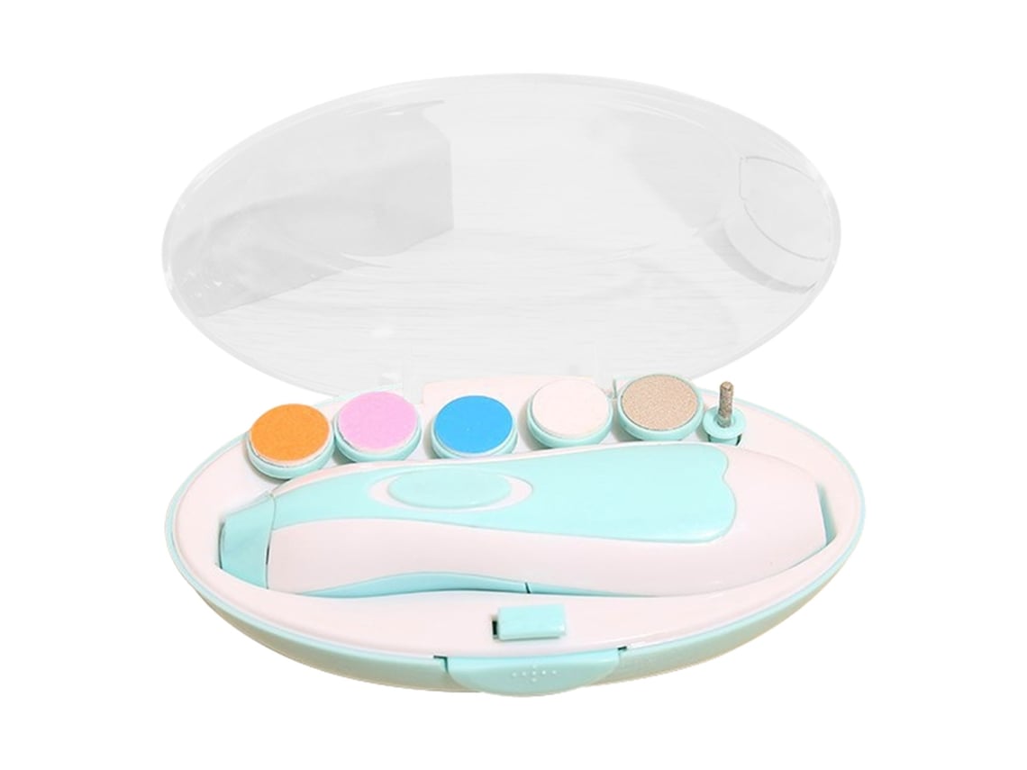 Lixadeira Elétrica De Unhas Bebê Com Led Kit Manicure Infante Crianças Cuidado Unhas Azul Céu